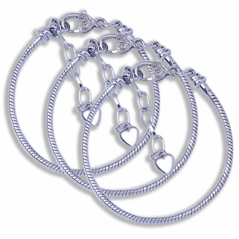 Wholesale White Plated K Snake Bone Love Lobster Buckle Bracelet