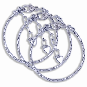 Wholesale White Plated K Snake Bone Love Lobster Buckle Bracelet