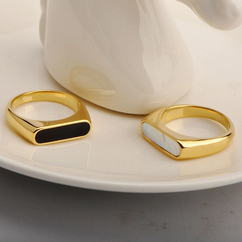 Wholesale White Shell Stainless Steel Ring
