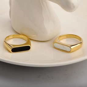 Wholesale White Shell Stainless Steel Ring