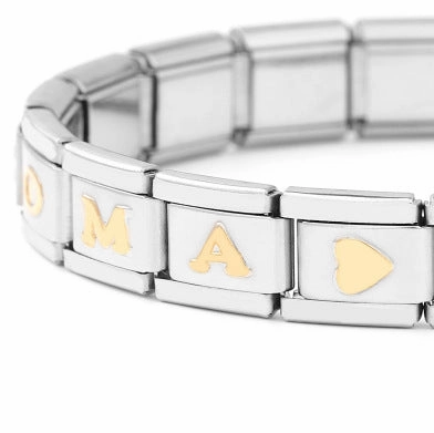 Wholesale Whole Letter Non Embroidered Steel Bracelet Charms