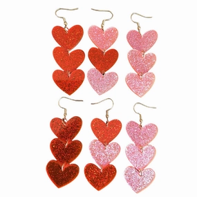 Wholesale Wholesale cute simple acrylic Valentine's Day love sequin earrings