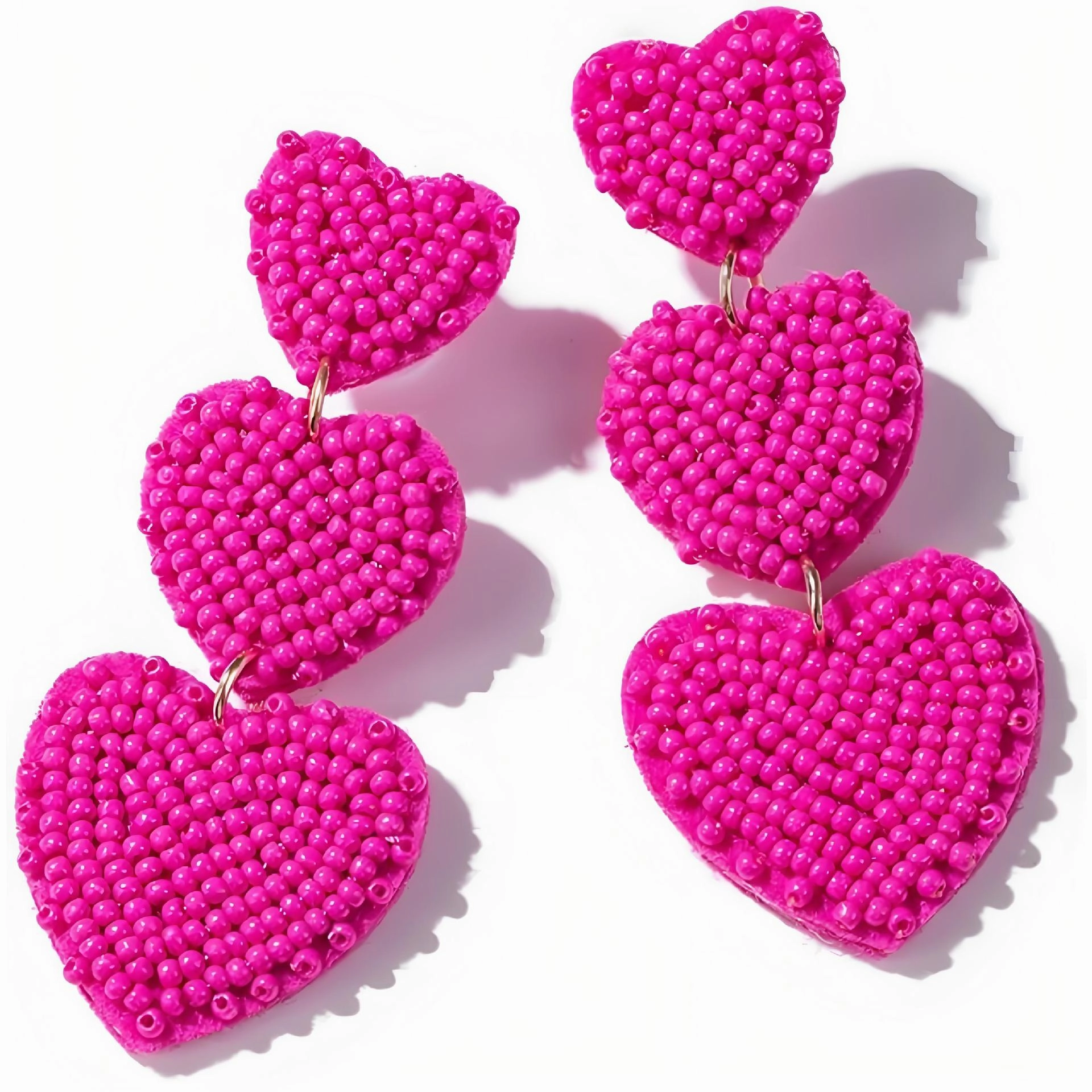 Wholesale Wholesale Hand-sewn Bohemian Heart Earrings