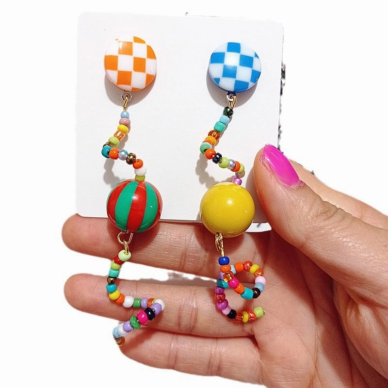 Wholesale Wholesale S925 curved candy beads pearl rabbit girlish cartoon silver earrings