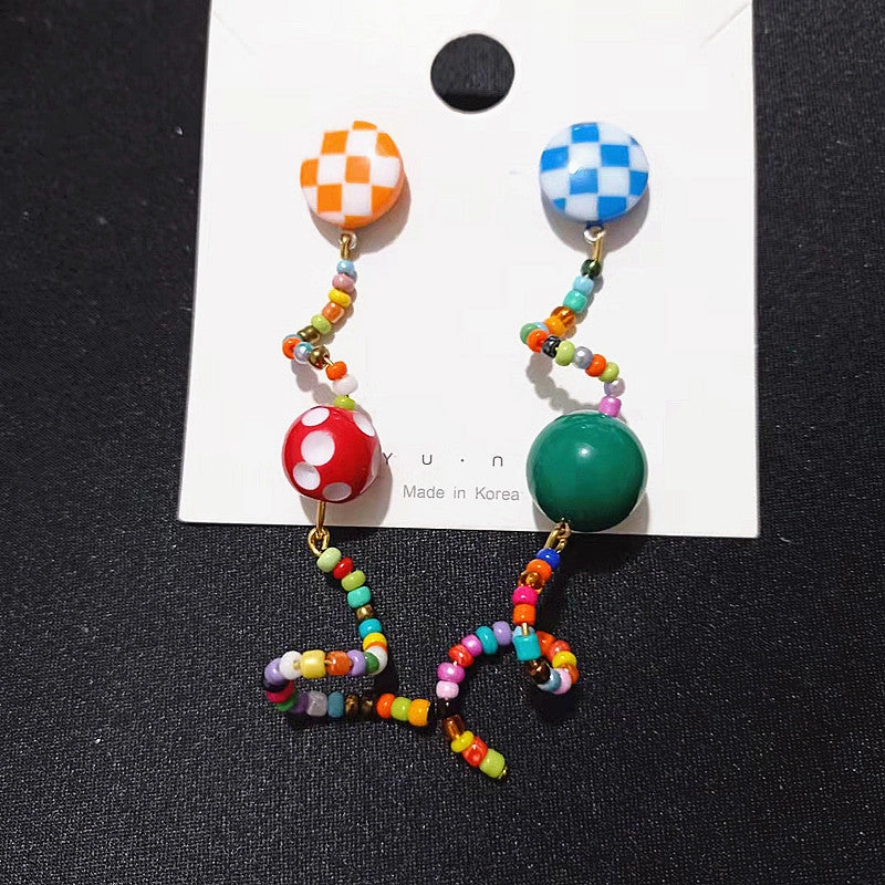 Wholesale Wholesale S925 curved candy beads pearl rabbit girlish cartoon silver earrings