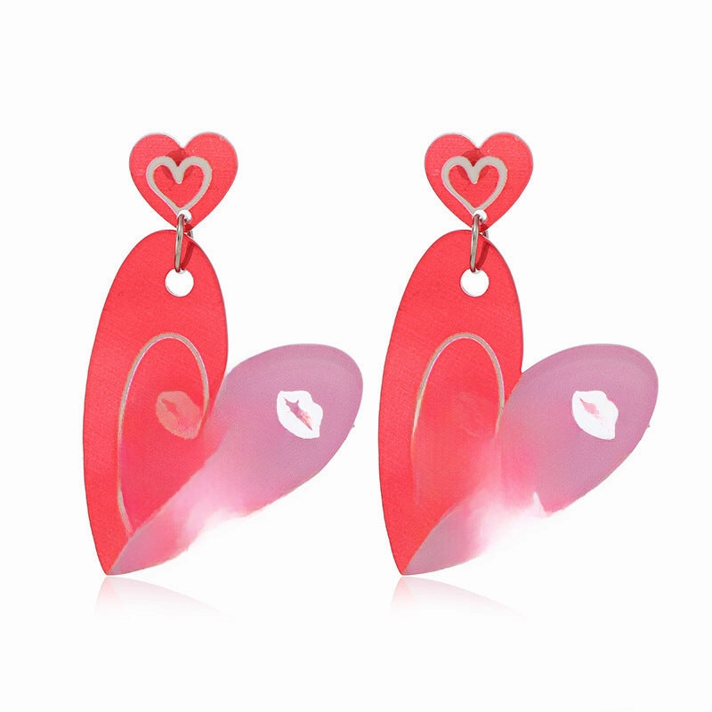 Wholesale Wholesale Valentine's Day Girly Pink Cute Acrylic Earrings