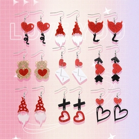 Wholesale Wholesale Valentine's Day series love bear acrylic earrings