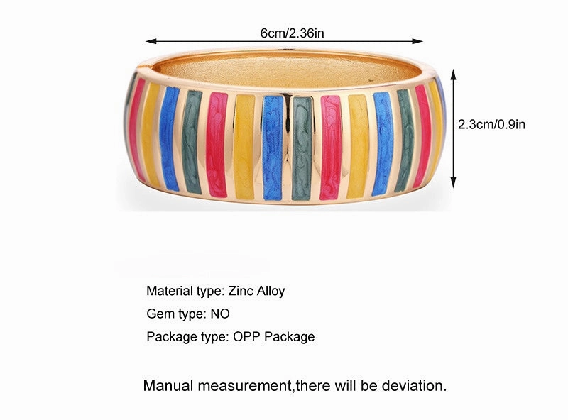 Wholesale Wide Colorful Oil Dripping Alloy Bracelet