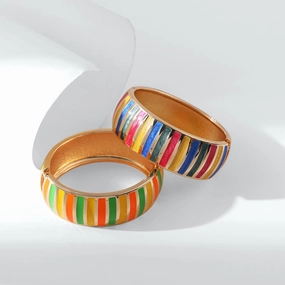 Wholesale Wide Colorful Oil Dripping Alloy Bracelet