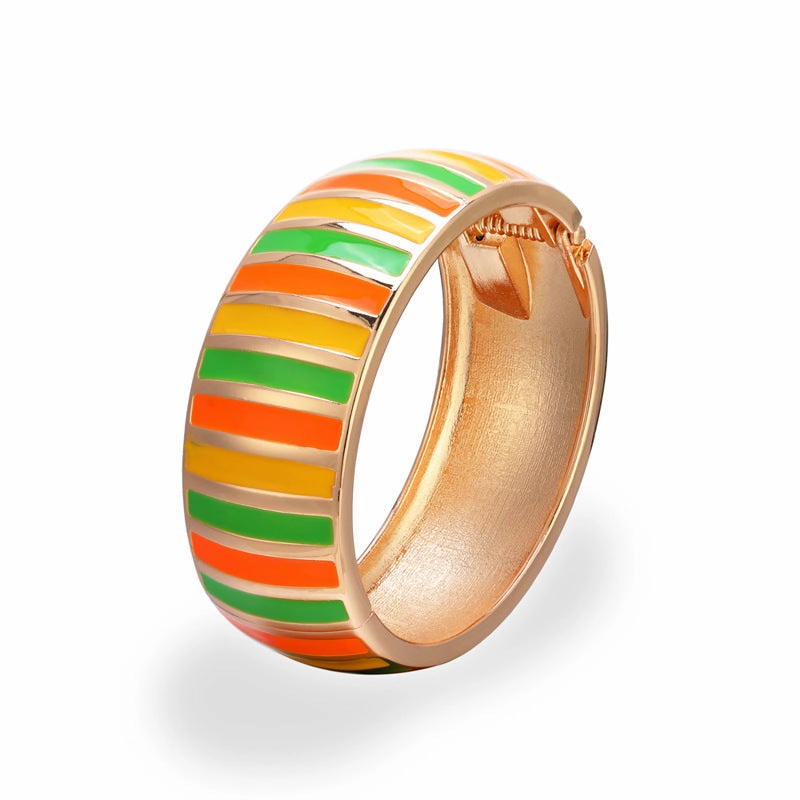 Wholesale Wide Colorful Oil Dripping Alloy Bracelet