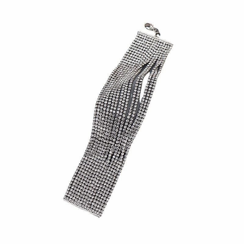 Wholesale Wide Stage Performance Multi-layer Rhinestone Bracelet