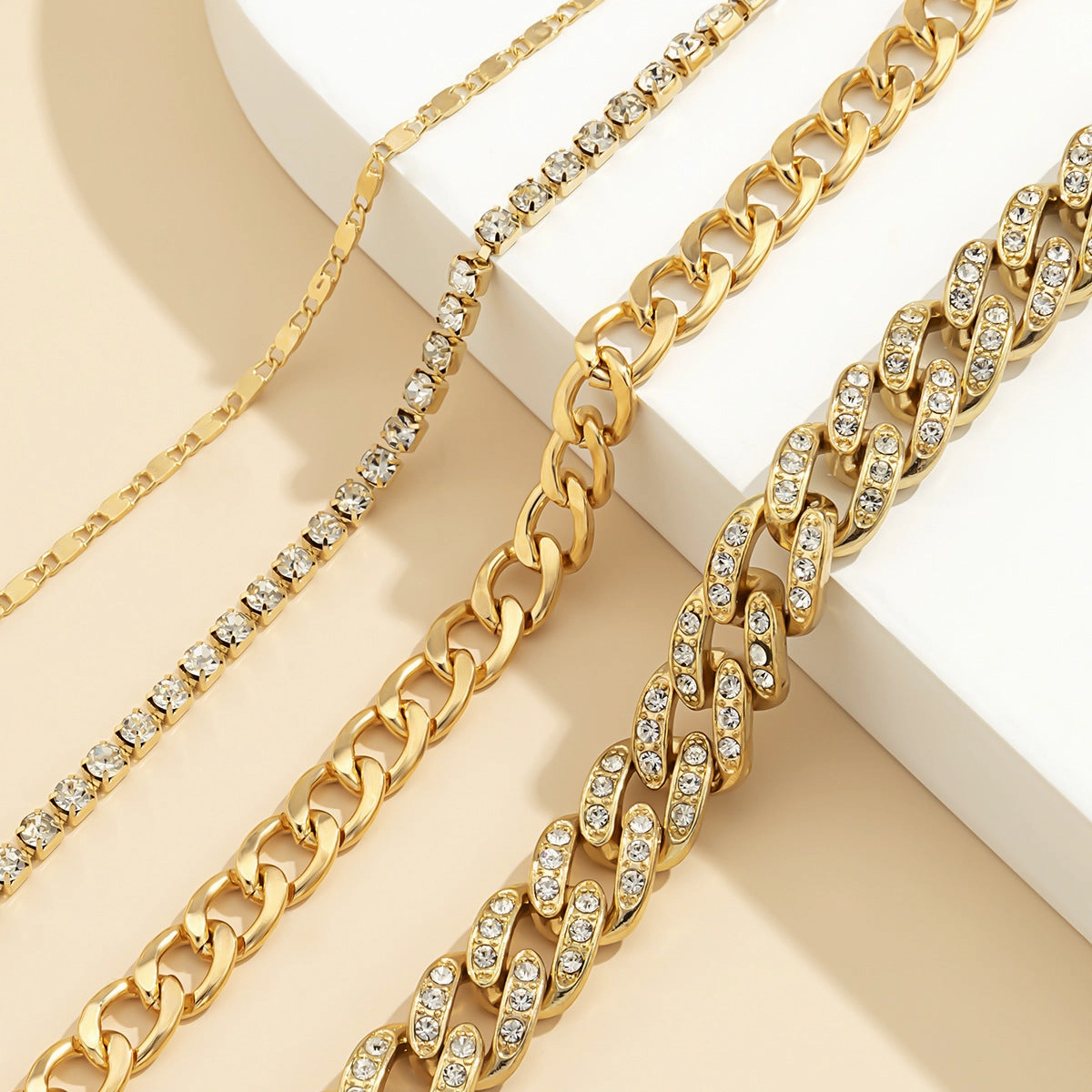 Wholesale Wild Snake Bone Metal Layered Bracelet Set