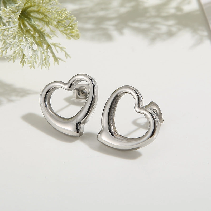Wholesale Women's Heart-shaped Sweet Gold Plated Earring