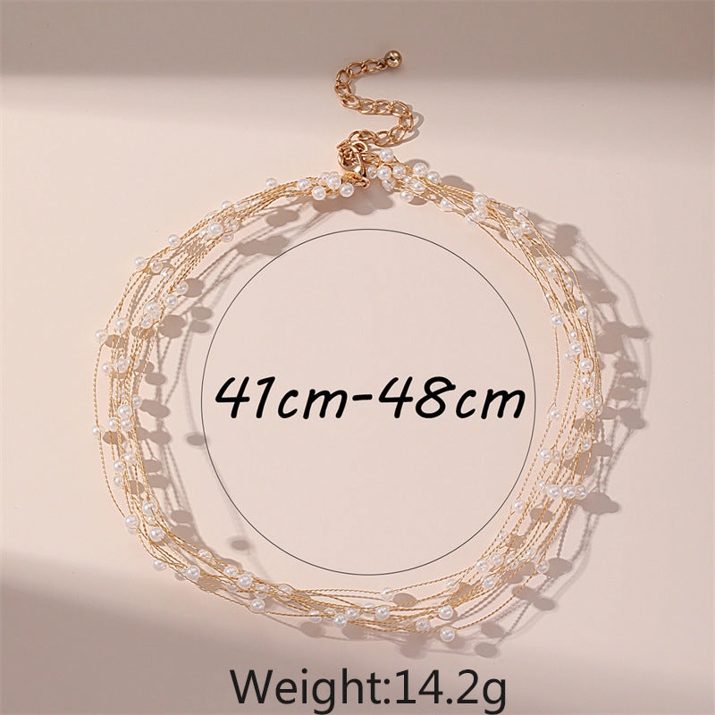 Wholesale Women's Necklace Inlaid with Pearls