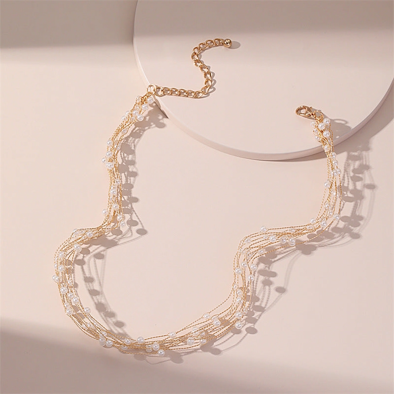 Wholesale Women's Necklace Inlaid with Pearls