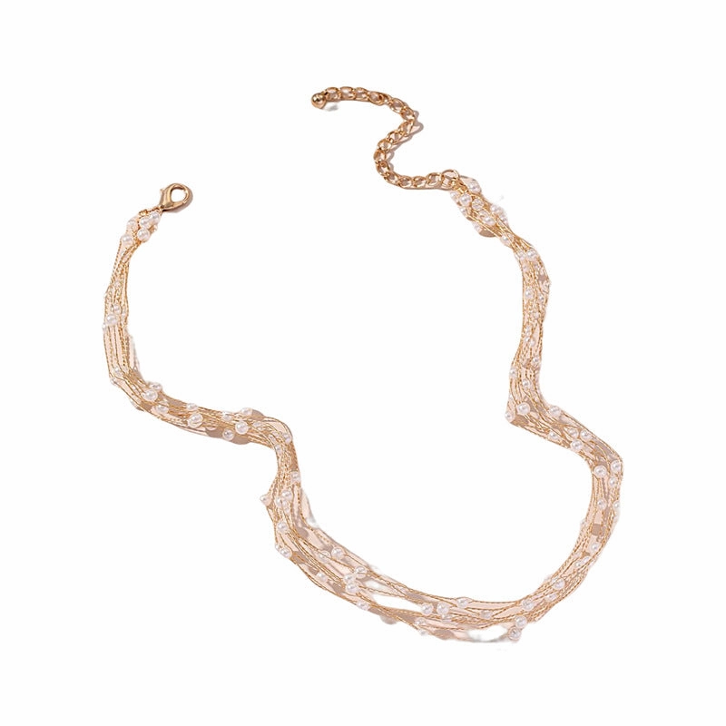 Wholesale Women's Necklace Inlaid with Pearls