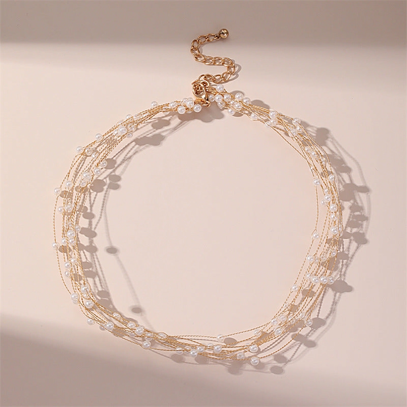 Wholesale Women's Necklace Inlaid with Pearls