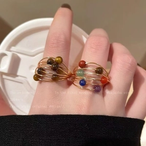 Wholesale Women's Retro Colored Tourmaline Planet Ring