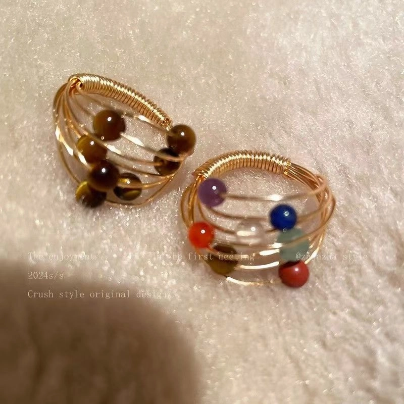 Wholesale Women's Retro Colored Tourmaline Planet Ring