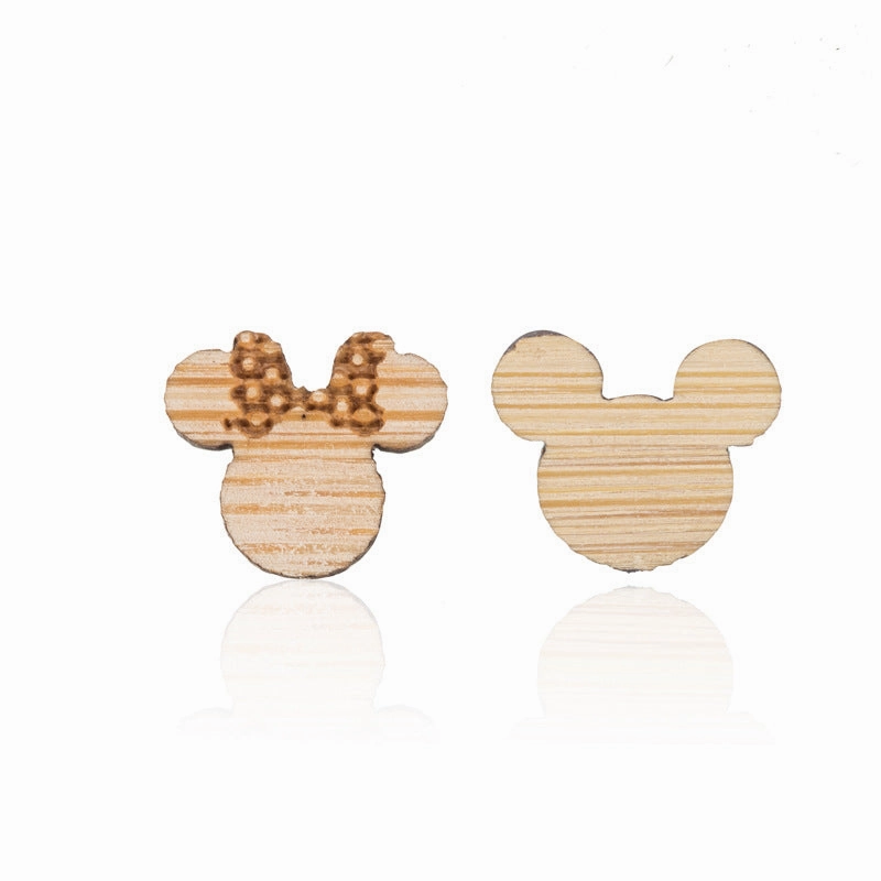 Wholesale Wood Map Ear Studs