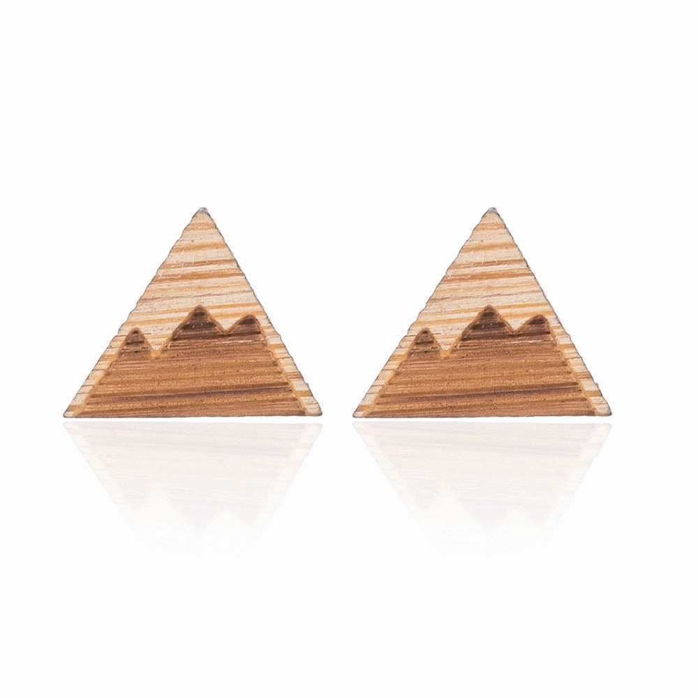 Wholesale Wood Map Ear Studs