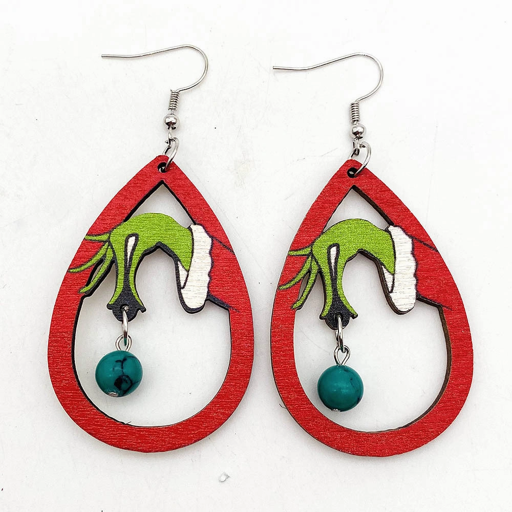 Wholesale Wooden Christmas Earrings