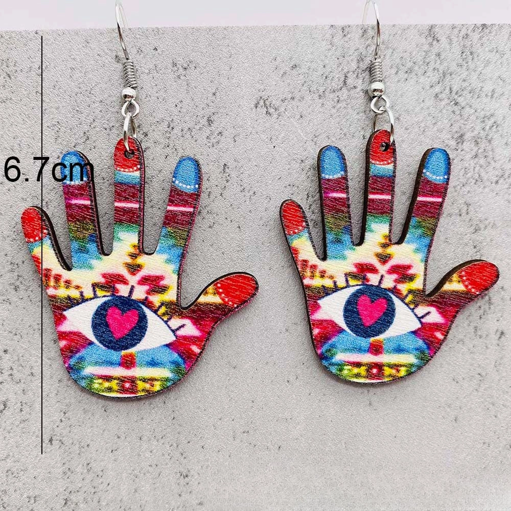 Wholesale Wooden Frog Prince Ballet Girl Pendant Earrings