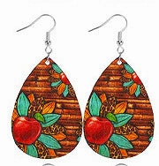 Wholesale Wooden Printed Earrings for Teachers' Day and Graduation Season