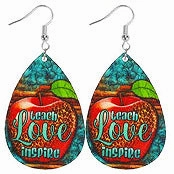 Wholesale Wooden Printed Earrings for Teachers' Day and Graduation Season