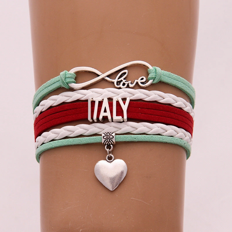 Wholesale Woven American Flag Sign Bracelet