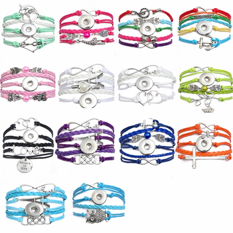 Wholesale Woven Buckle Leather Alloy Bracelet