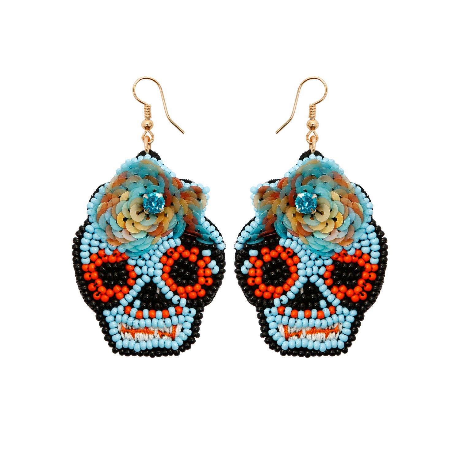 Wholesale Woven DIY Skull Head Ceramic Earrings