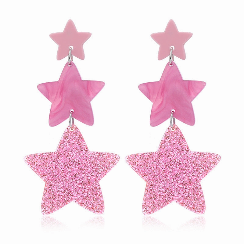Wholesale Y2K Five Pointed Star Acrylic Earrings