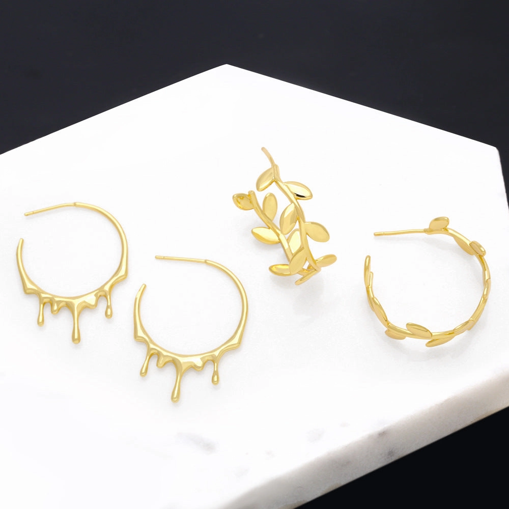 Wholesale y2k Liquid Personalities Copper Earrings