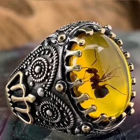 Wholesale Yellow Amber Ant Ring