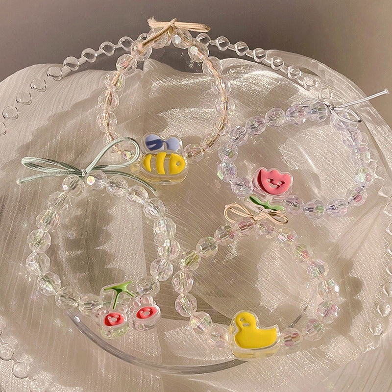 Wholesale Yellow Duck Tulip Acrylic Beaded Bracelet