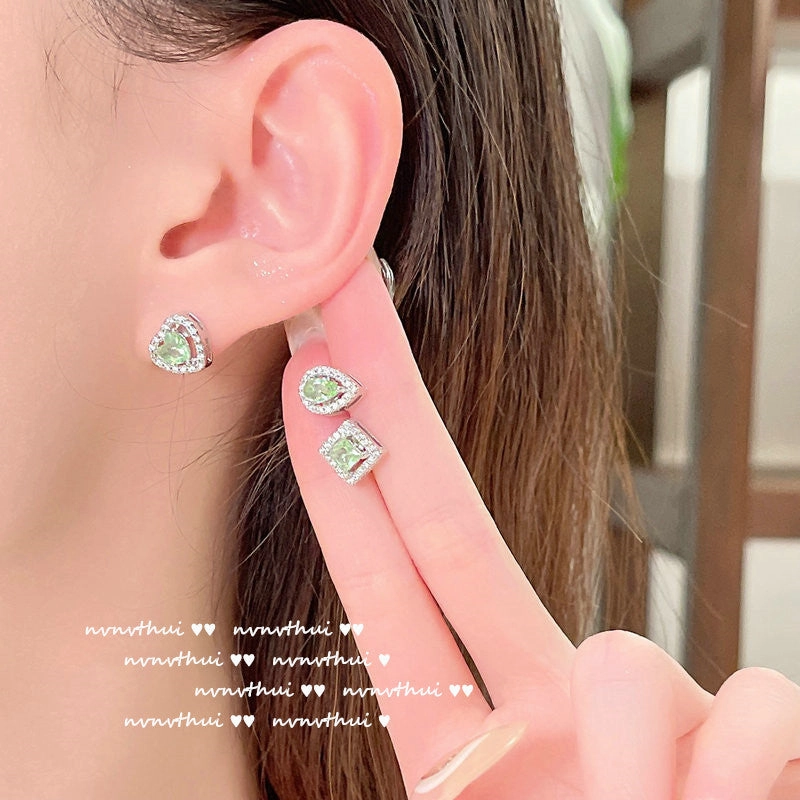 Wholesale Yellow Heart Gemstone 18K Earrings Zircon