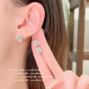 Wholesale Yellow Heart Gemstone 18K Earrings Zircon