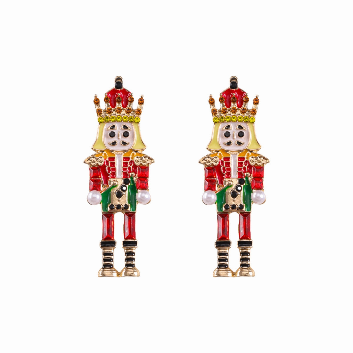 Wholesale Zinc Alloy Cartoon Red Soldier Drop Oil Earrings