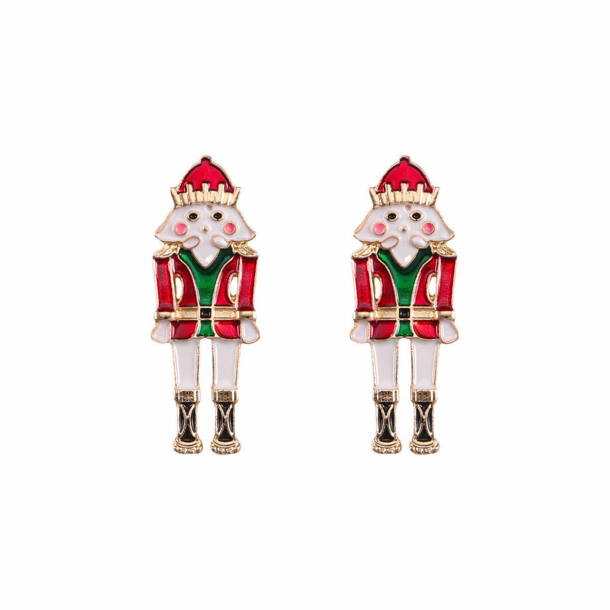Wholesale Zinc Alloy Cartoon Red Soldier Drop Oil Earrings