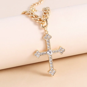 Wholesale Zinc Alloy Cross Pendant Necklace
