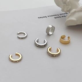 Wholesale Zircon Alloy Ear Cuff Three-Piece Set Earrings