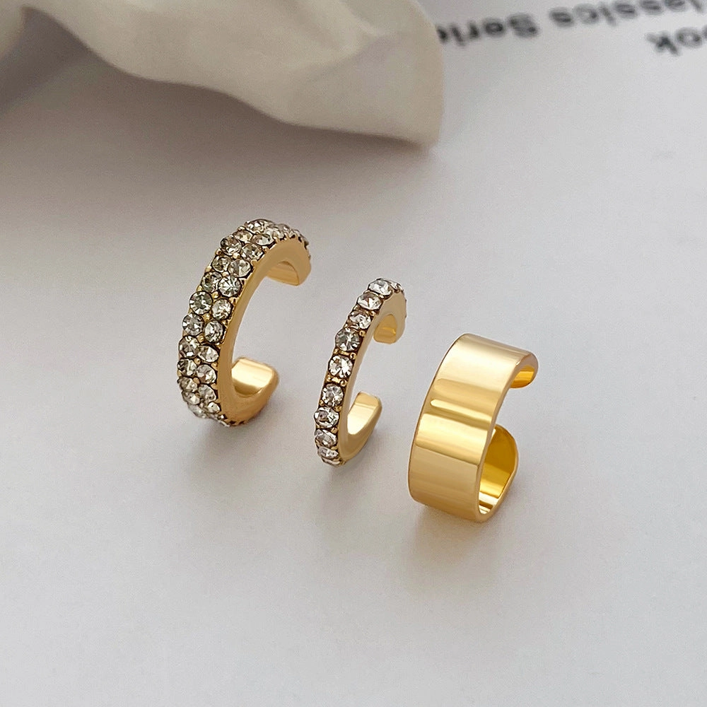 Wholesale Zircon Alloy Ear Cuff Three-Piece Set Earrings