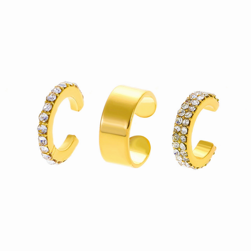 Wholesale Zircon Alloy Ear Cuff Three-Piece Set Earrings