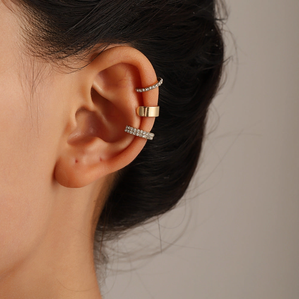 Wholesale Zircon Alloy Ear Cuff Three-Piece Set Earrings