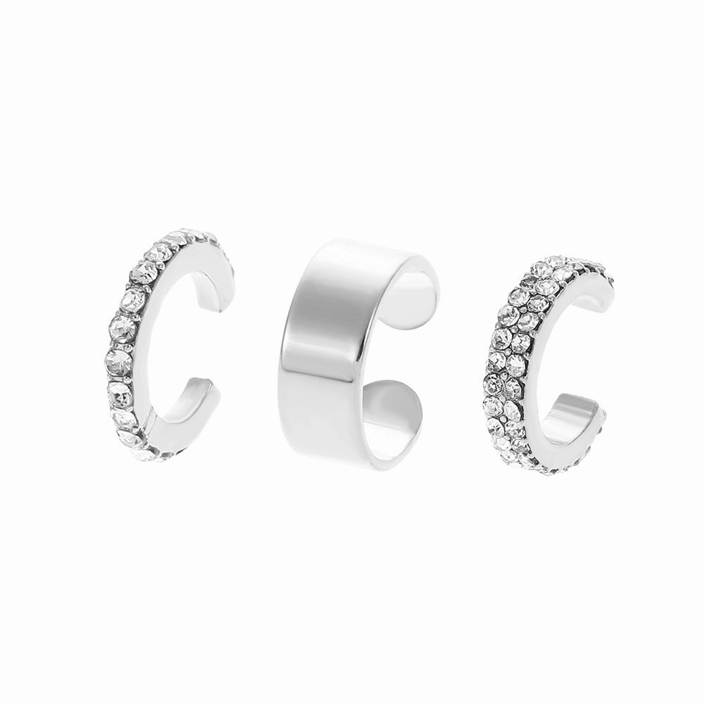 Wholesale Zircon Alloy Ear Cuff Three-Piece Set Earrings