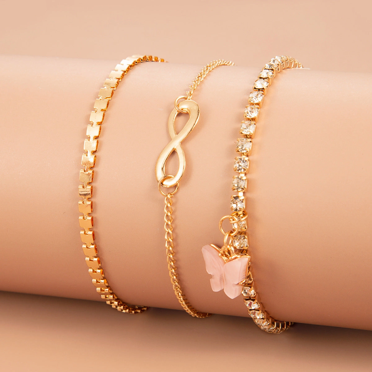 Wholesale Zircon Beads Multilayer Alloy Bracelet
