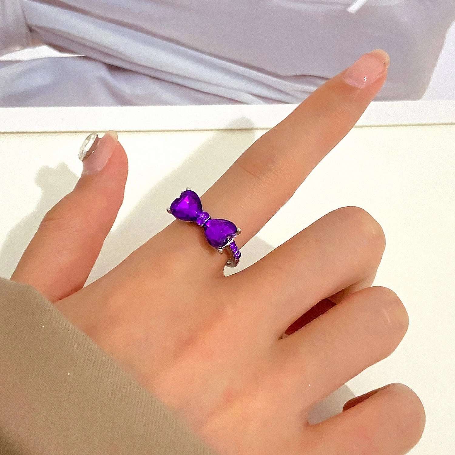 Wholesale Zircon Bow Alloy Rings