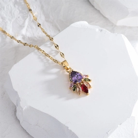 Wholesale Zircon Bow Knot Titanium Steel Necklaces