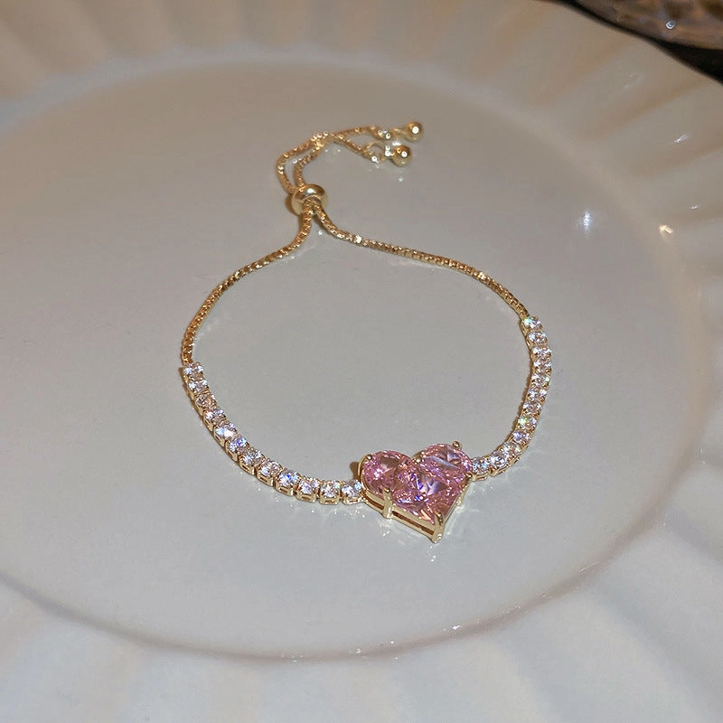 Wholesale Zircon Circle Medal Alloy Bracelet